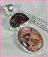 TOURMALINE , TURMALIN Anhänger 925 Silber