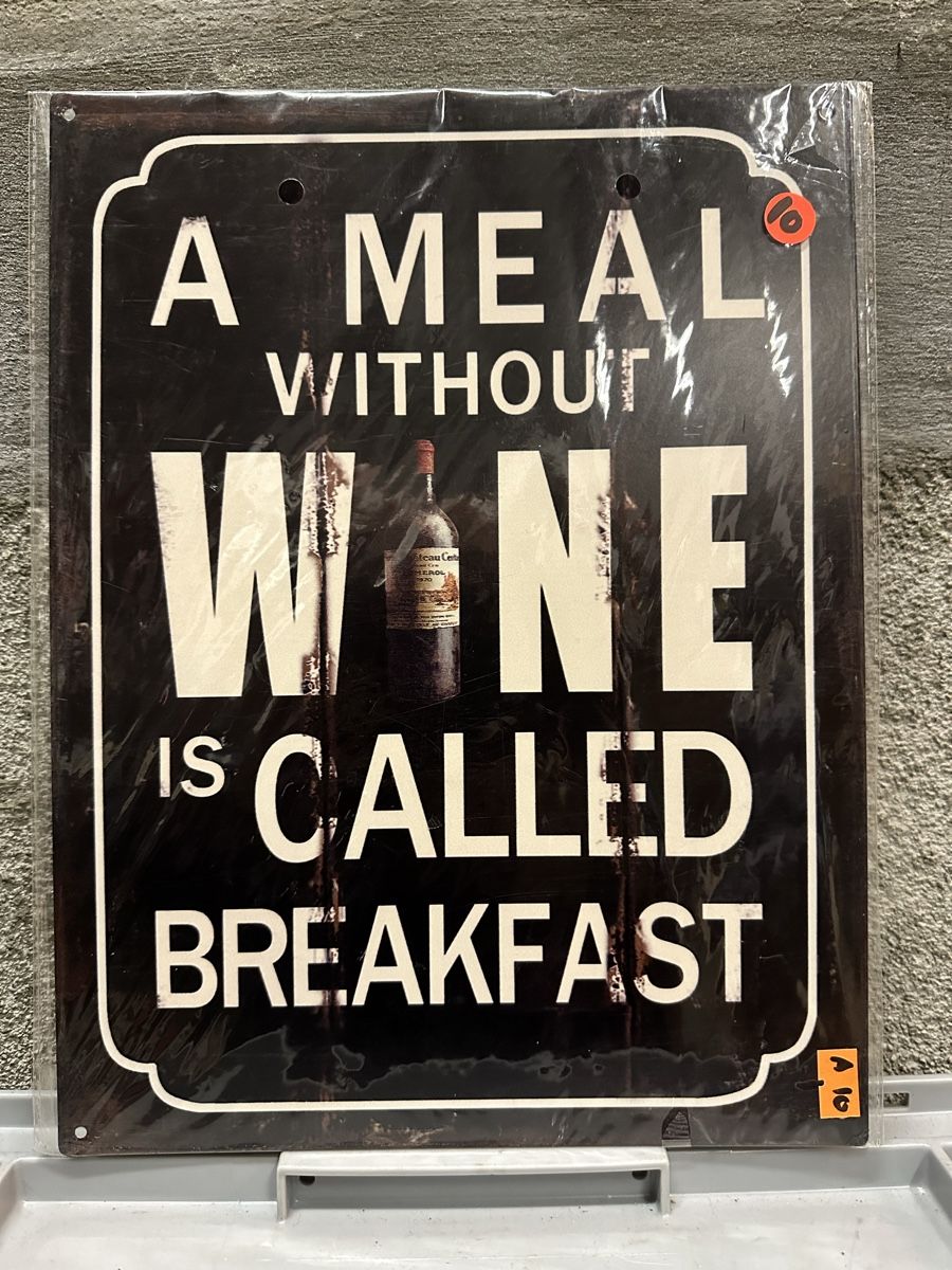 Insegne: A meal without wine is called a breakfast wein essen – Nuovo (secondo la descrizione) da Reinach AG venduto da rares75