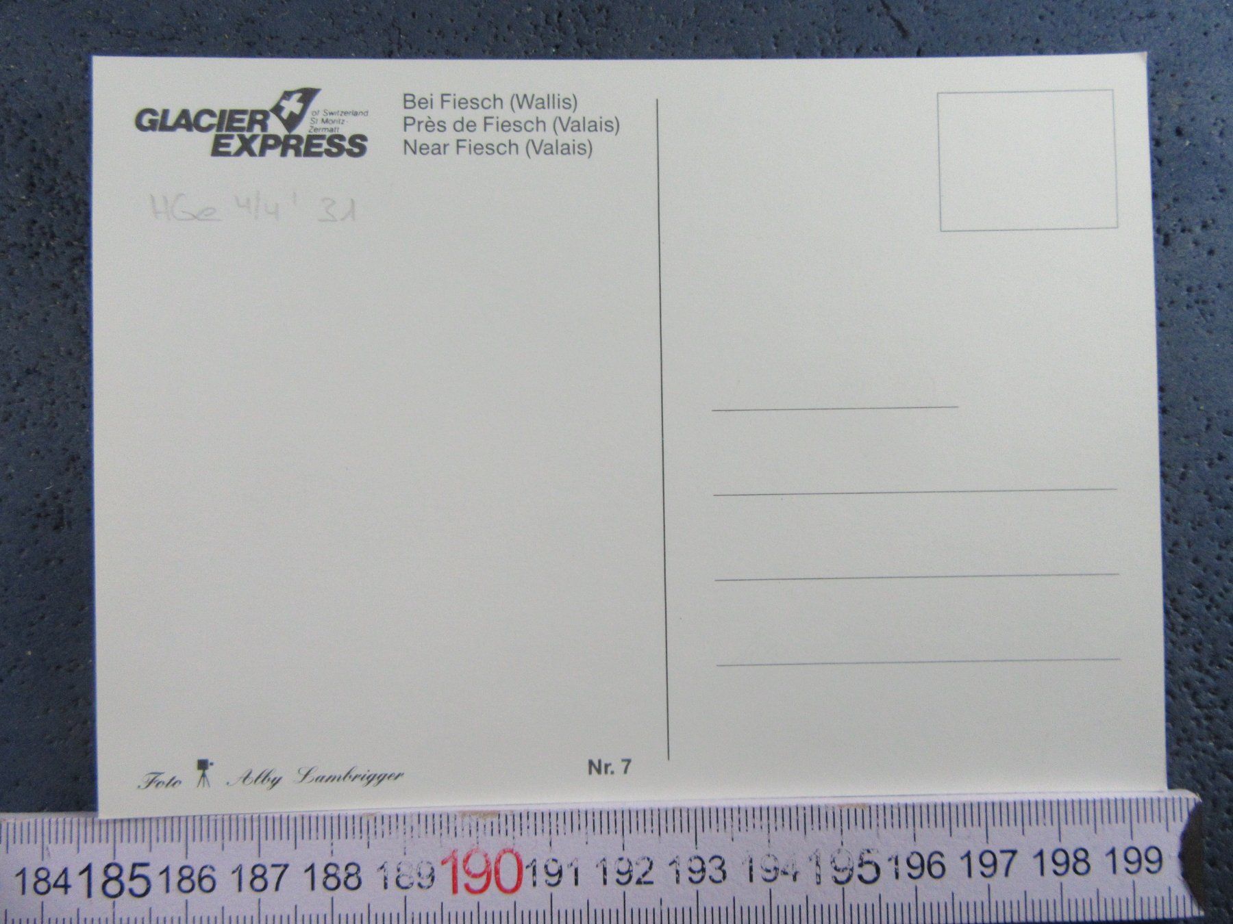 Cartoline postali: BAHN SCHWEIZ GLACIER-EXPRESS BEI FIESCH VS AK – Usato da Ettingen venduto da Hausi4711 1
