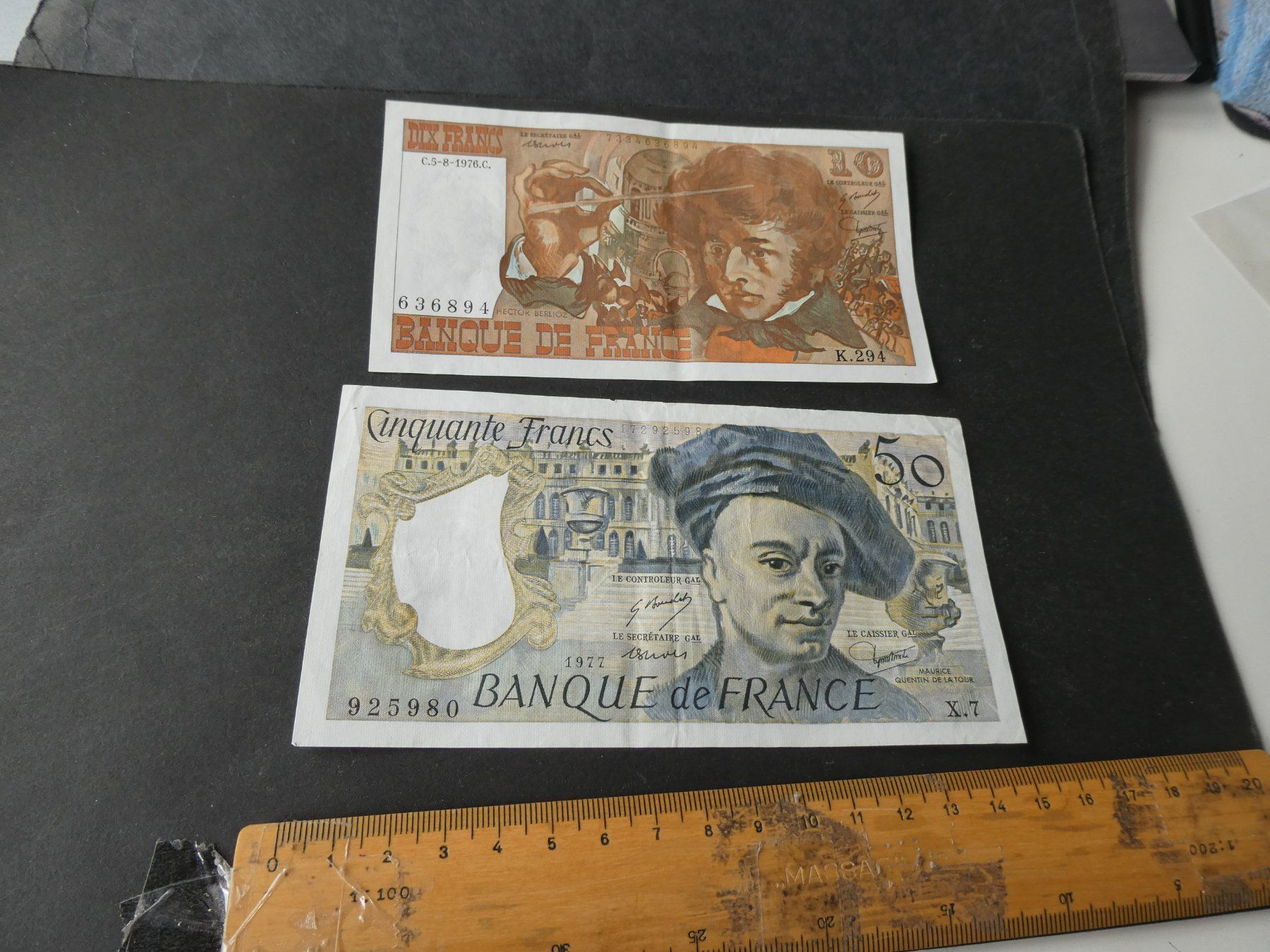 Banknoten: Frankreich, 2  alte Banknoten – Gebraucht aus Hinterforst von Rohusri