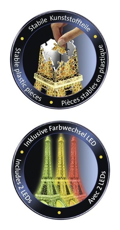 Ravensburger Puzzle: Ravensburger 3D Puzzle Eiffelturm mit LED-Beleuchtung – Usato da Zuchwil venduto da simge_1907 3