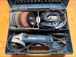 Set Winkelschleifer Bosch GSW14-125C mit viel Zubehör