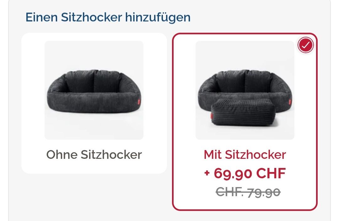 Divani: Sitzsack Sofa in schwarz + Hocker von Big Bertha – Usato da Birmenstorf AG venduto da Neni79 2