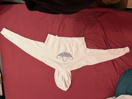 Adidas Cropped Hoodie Grösse XS, weiss, Damen