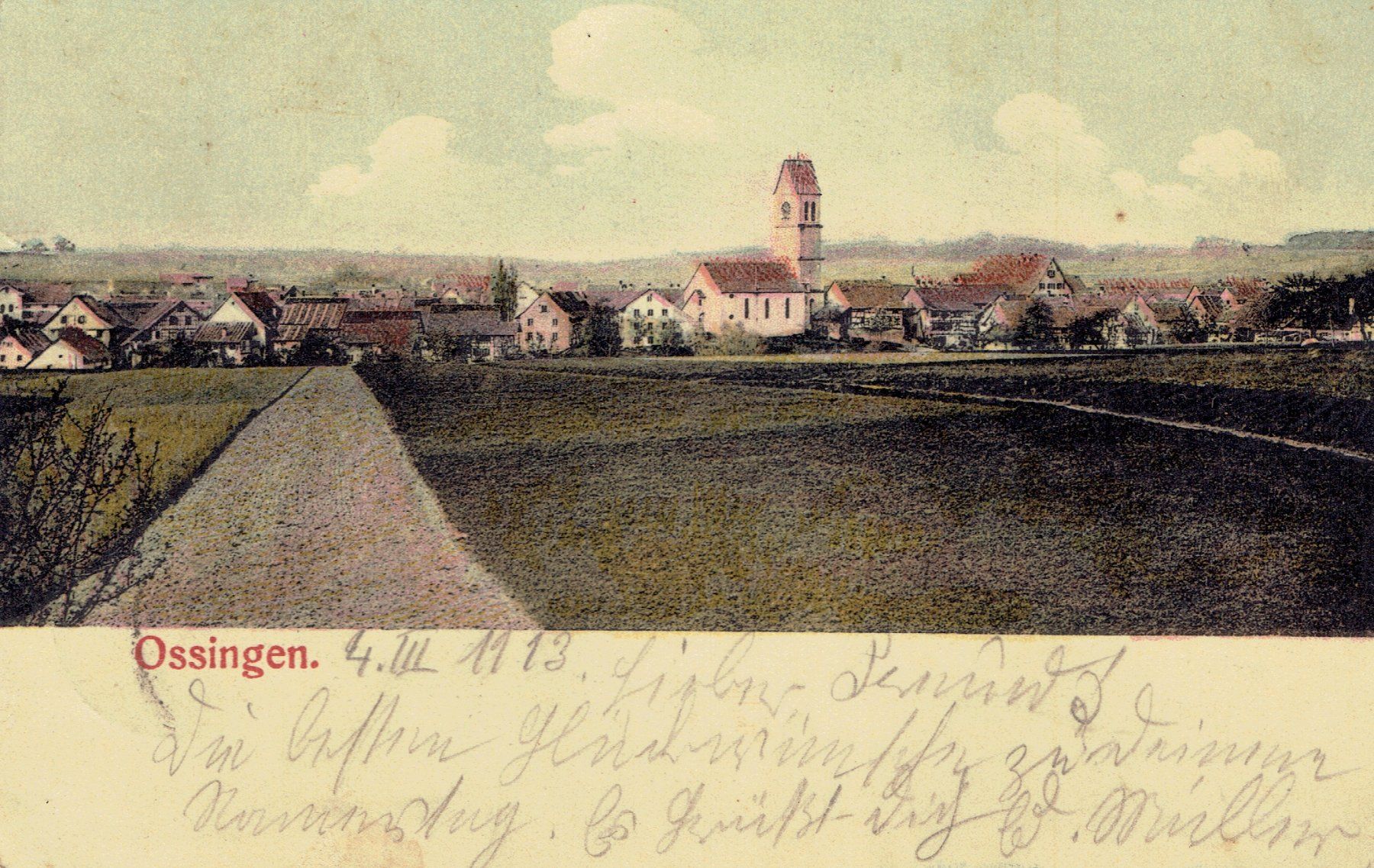 Ansichtskarten: Ossingen ZH, um 1910 – Gebraucht aus Otelfingen von Schmitte9
