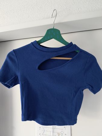PIGALLE Kurzarm Shirt Blau Grösse XS mit Ausschnitt