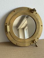 Vintage Messing Bullauge mit Spiegel zum Öffnen 