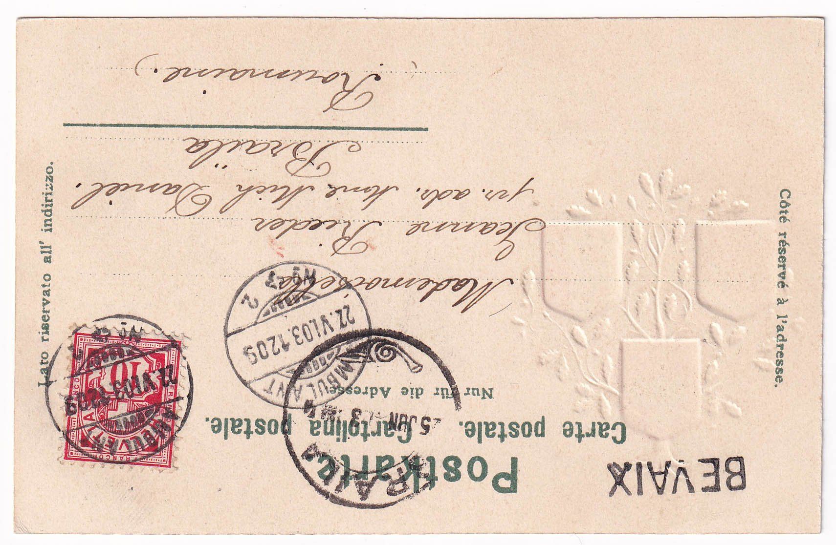 Cartoline postali: Neuchâtel.  Monument de la République. 1903 – Usato da Cormoret venduto da Pascalll2001 1