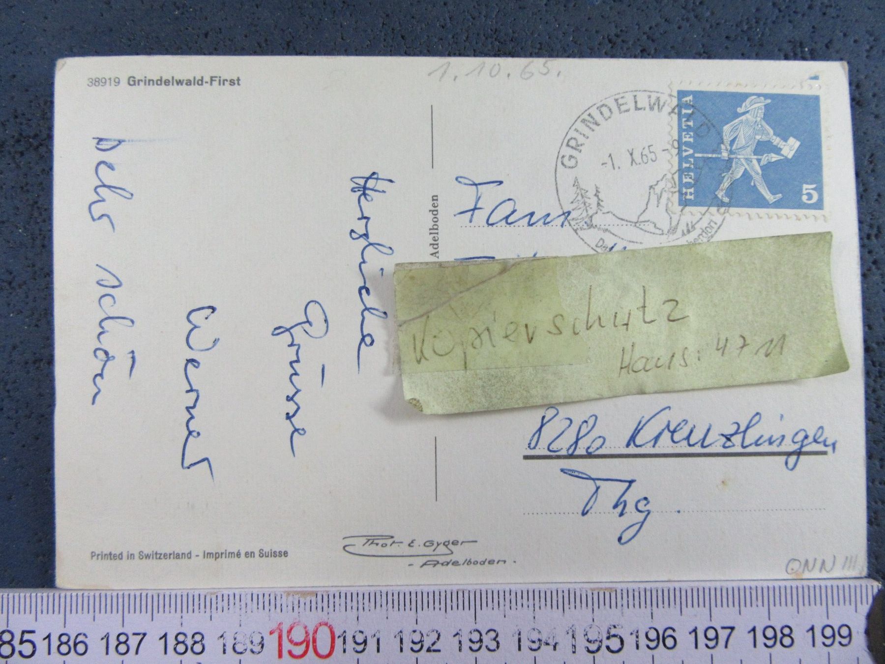 Ansichtskarten: GRINDELWALD-FIRST SEELBAHN KUHHERDE 1965 AK ONW – Gebraucht aus Ettingen von Hausi4711 1