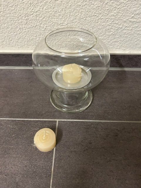 Kerzenständer: Glas-Windlicht mit 2 Teelichtern, Herbstdeko, Top Zustand – Gebraucht aus Hagendorn von Teora66 1