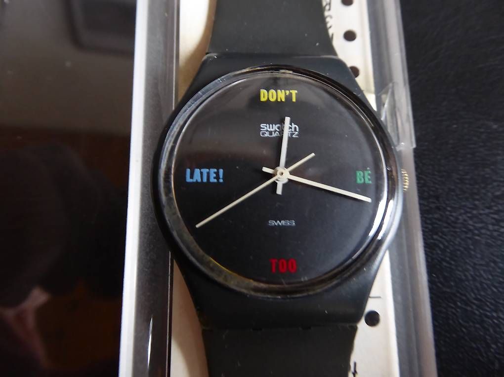 Swatch Orologi: Dont Bee Too Late Swatch GA 100 1984 – Usato da Birrhard venduto da Telemaster1