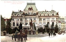ST: GALLEN - Schweiz. Bankverein & Broder-Brunnn ca. 1905 SG