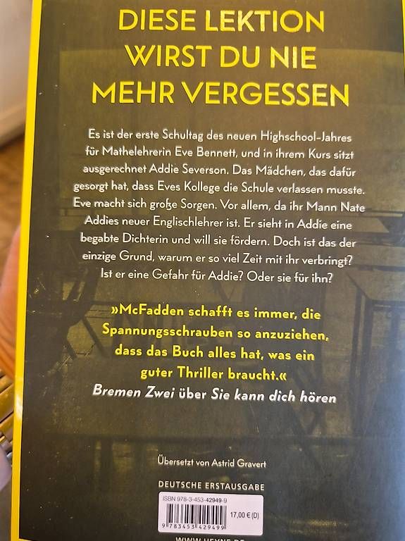 Bücher: Der Lehrer Freida McFadden – Gebraucht aus Granges VS von bon_wws6 1