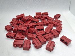 Lego 50 Stk. Mauersteine 1x2 dunkelrot (Profile brick) (new)