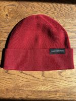 Tommy Hilfiger Beanie Hat Red Cotton Ribbed Knit One Size