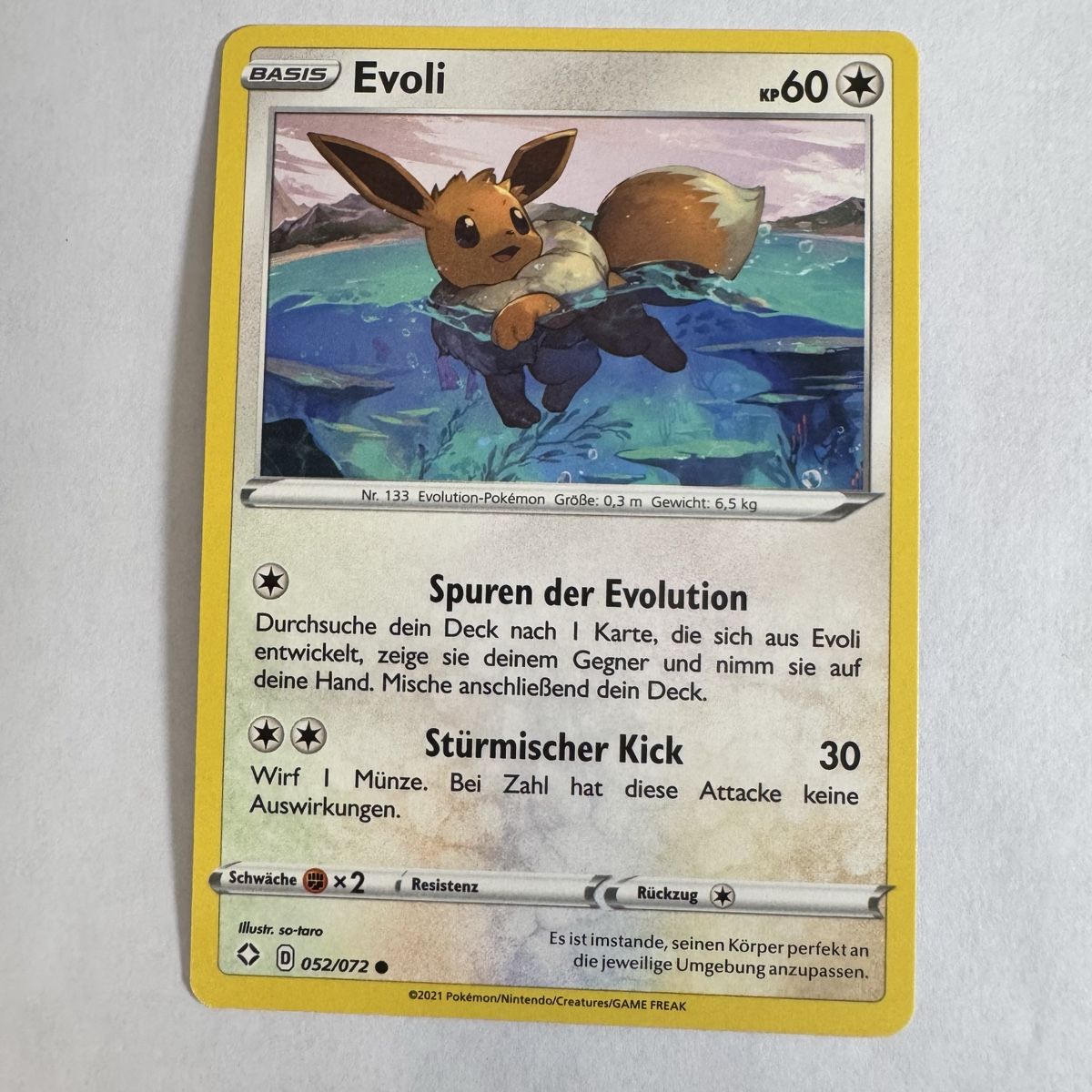 Pokémon Sammelbilder & Trading cards: Pokémon Eevee - 52 / 72 - DE – Neu (gemäss Beschreibung) aus Staad SG von miaCards