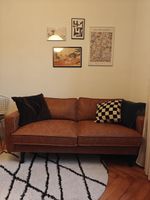 Sofa Kunstleder braun 2-Sitzer guter Zustand