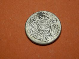 Marokko  1 Dirham, 1314 (1897) ✡ und Datum auf der Vordersei