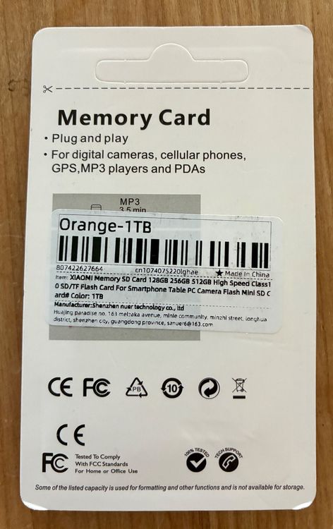 Xiaomi Cartes mémoire: Xiaomi Micro SD Card 1TB, Neu, Originalverpackt! – Neuf avec emballage d'origine à Zürich par tersus1981 1