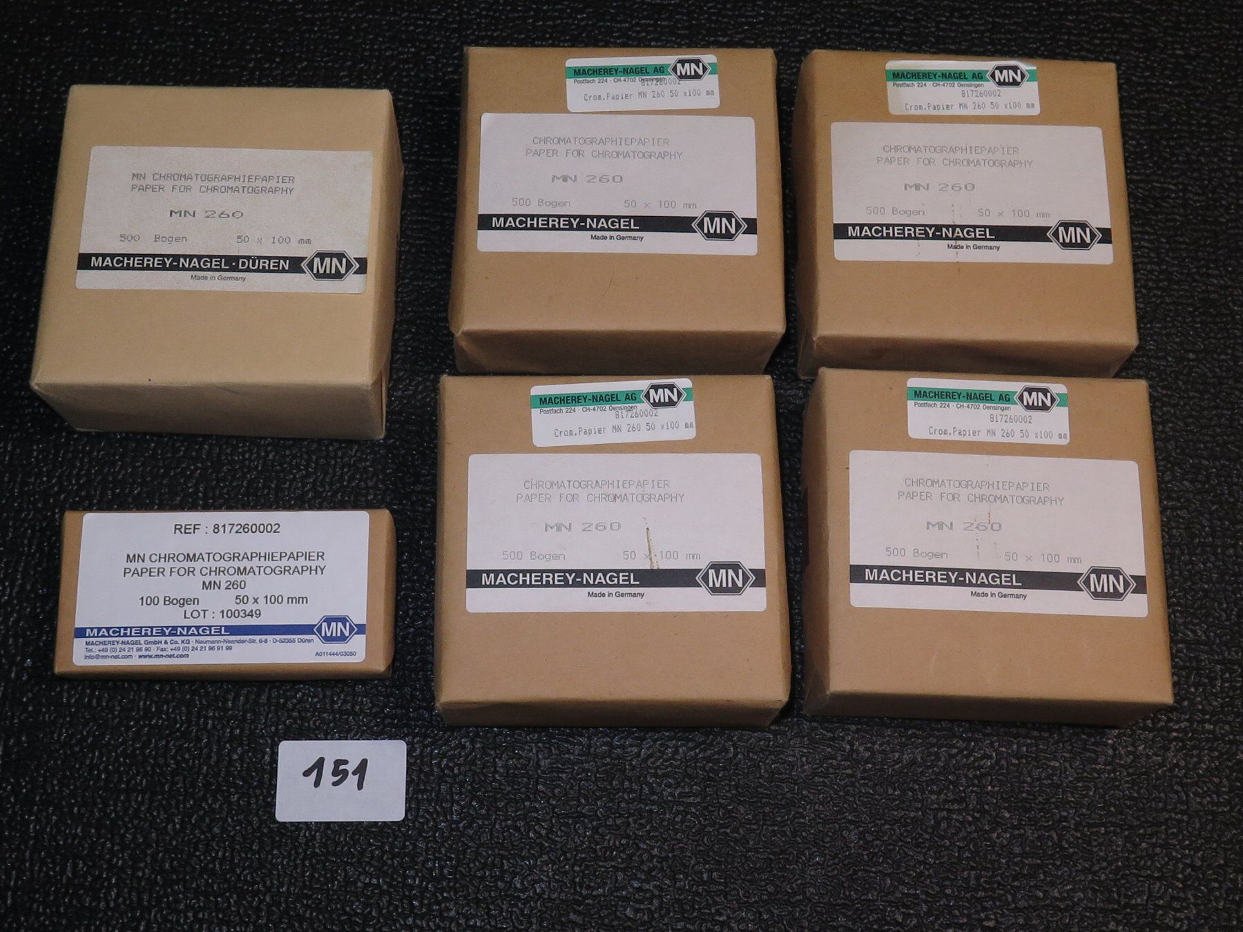 Carta: Chromatographiepapier MN 260, 7 Packungen – Nuovo e nell'imballaggio originale da Basel venduto da Deko1