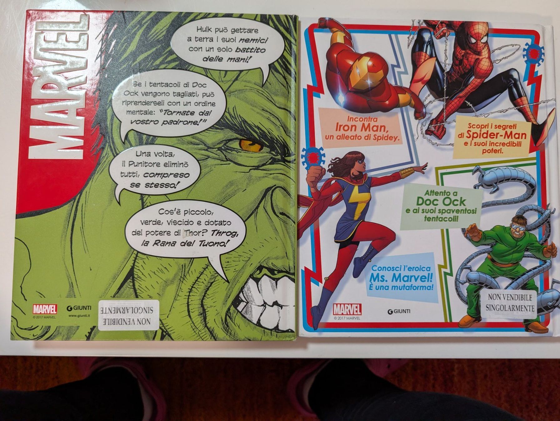 Fumetti: Marvel -2 libri : Hulk e Spiderman -Italiano -2017 + 1 peluc – Usato da Cugnasco venduto da tizianaq 1
