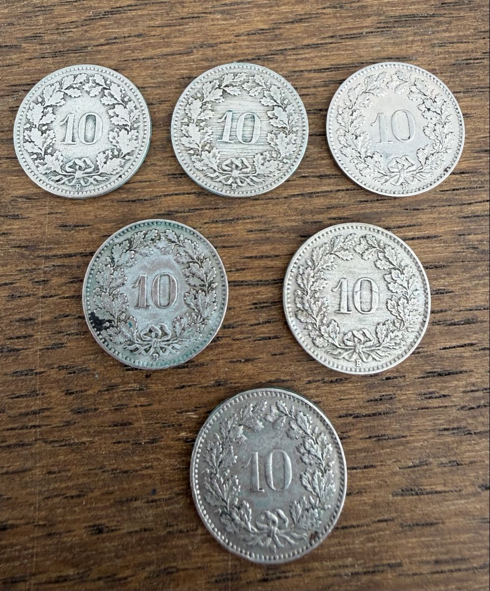 Tutti le monete: 6 alte 10 Rp Stücke – Usato da Seengen venduto da Gegu2 1