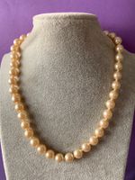 Perlenkette gross/beige/gelblich (48cm)