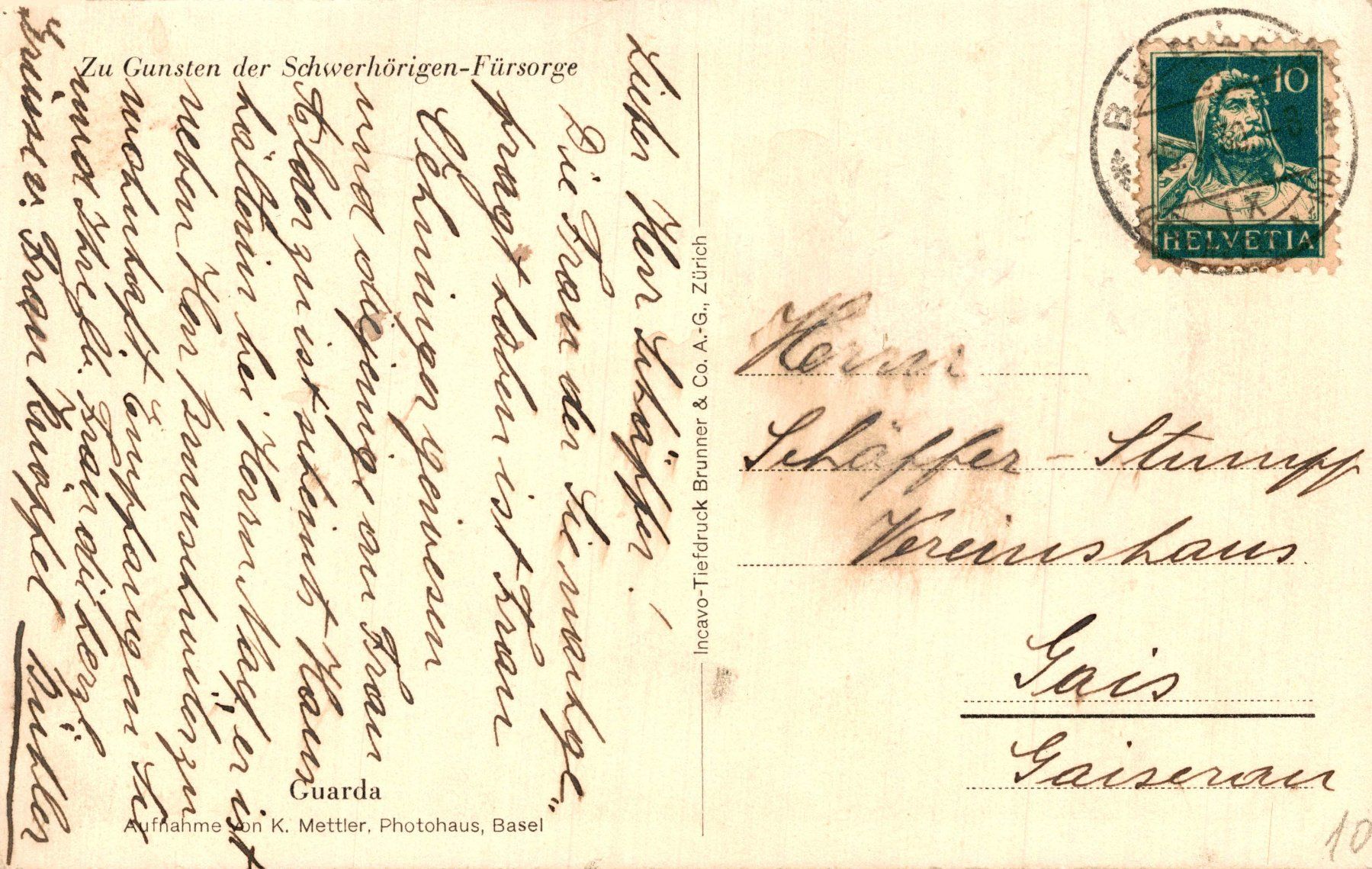 Cartoline postali: Guarda. Dorfpartie – Usato da Bronschhofen venduto da Astore 1