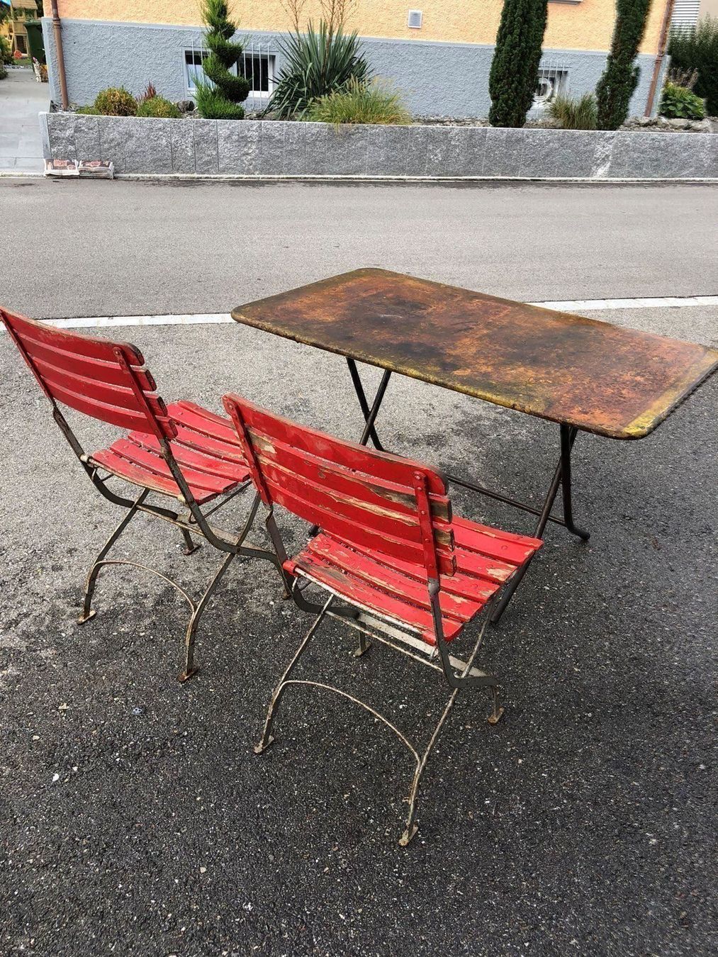 Set di tavolo e panche: Gartentisch und Stühle 1920er ab 450.-!! – Usato da Starrkirch-Wil venduto da charlywatson 3