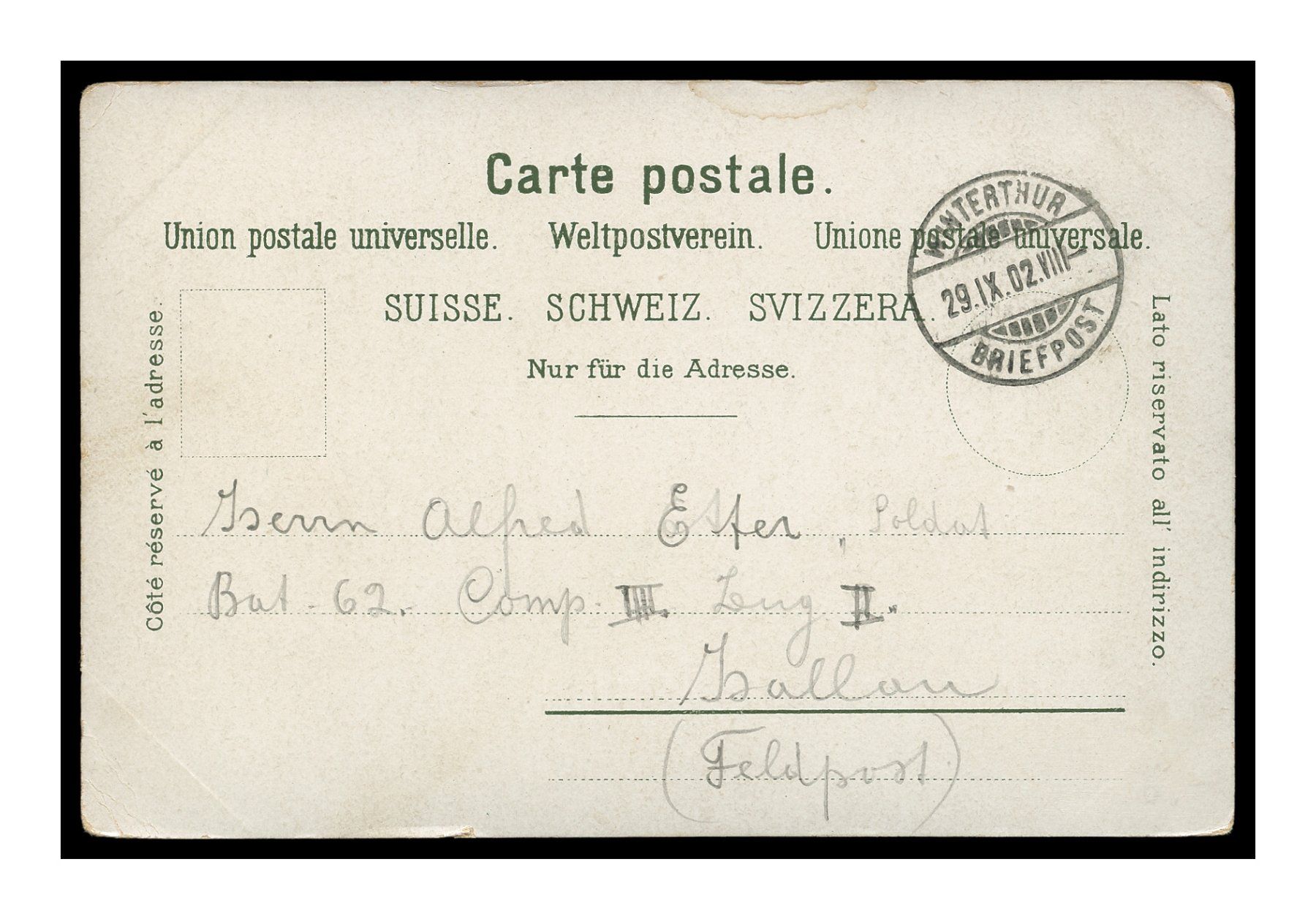 Cartoline postali: WINTERTHUR 1902 "Technikum" – Usato da Onex venduto da gonsla01 1