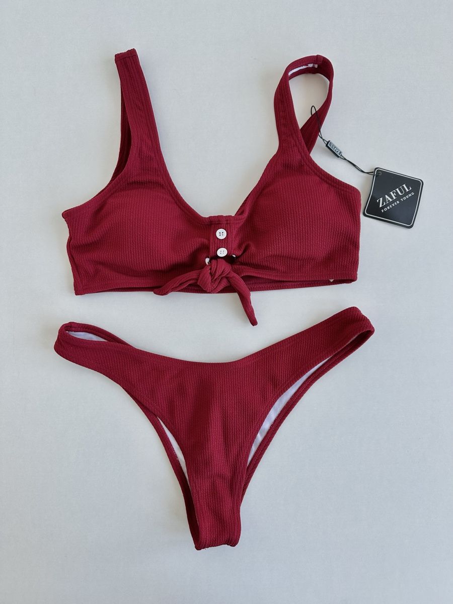 Zaful Costumi da bagno & Bikini: Neues Bikini-Set von ZAFUL / dunkelrot / Gr. S – Nuovo e nell'imballaggio originale da Bern venduto da Fraeuleinhonig