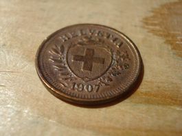 (D1) Départ 1 CHF 1 Rappen 1907