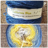 Wolle California Blue 200g 760m Baumwolle Polyacryl neu