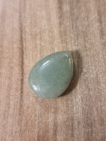 1 Anhänger aus grünem Aventurin, Tropfenform 25×18 mm