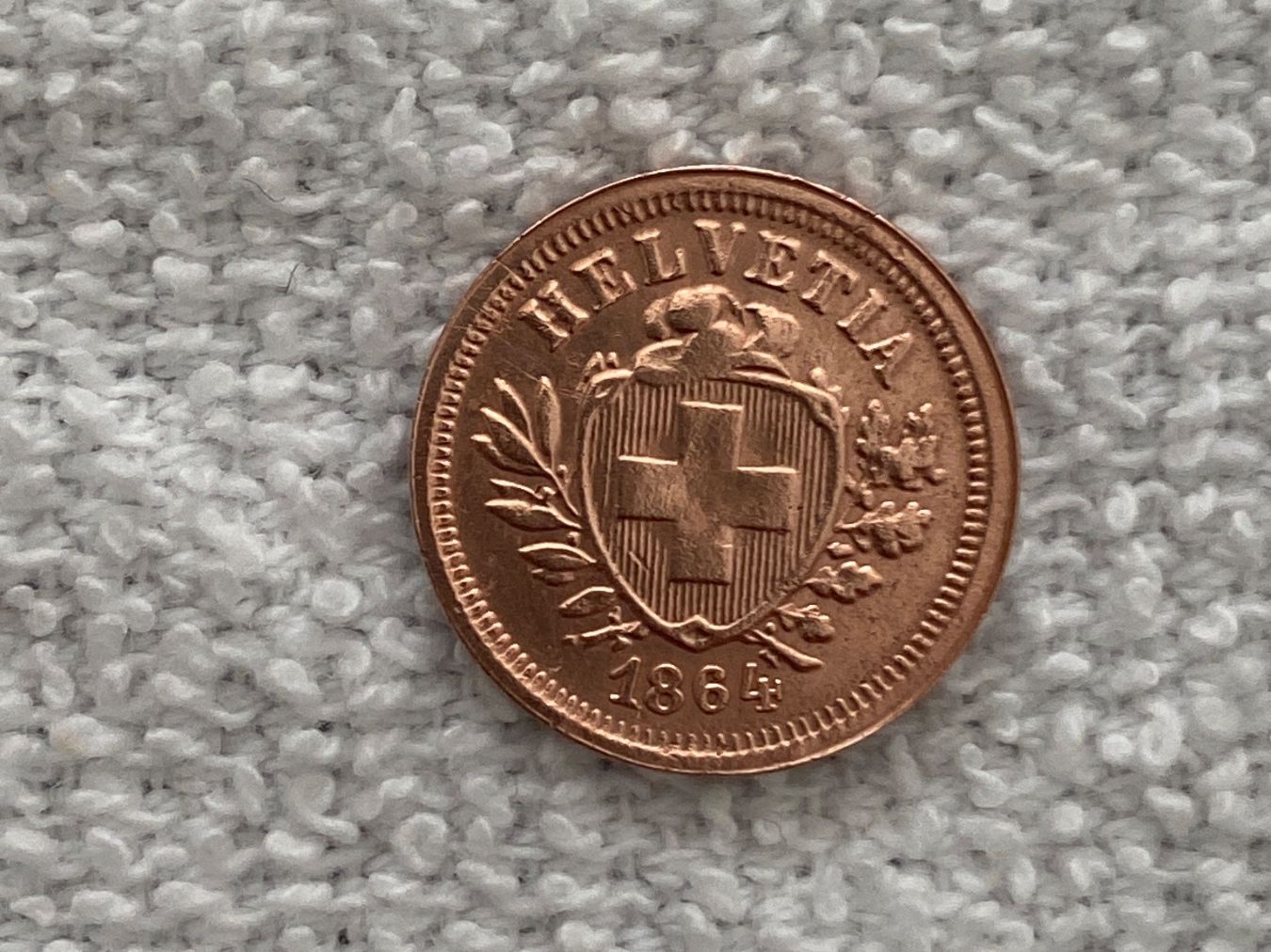 Alle Münzen: 1 centime/Rappen 1864 – Gebraucht aus Nyon von Ilmi09
