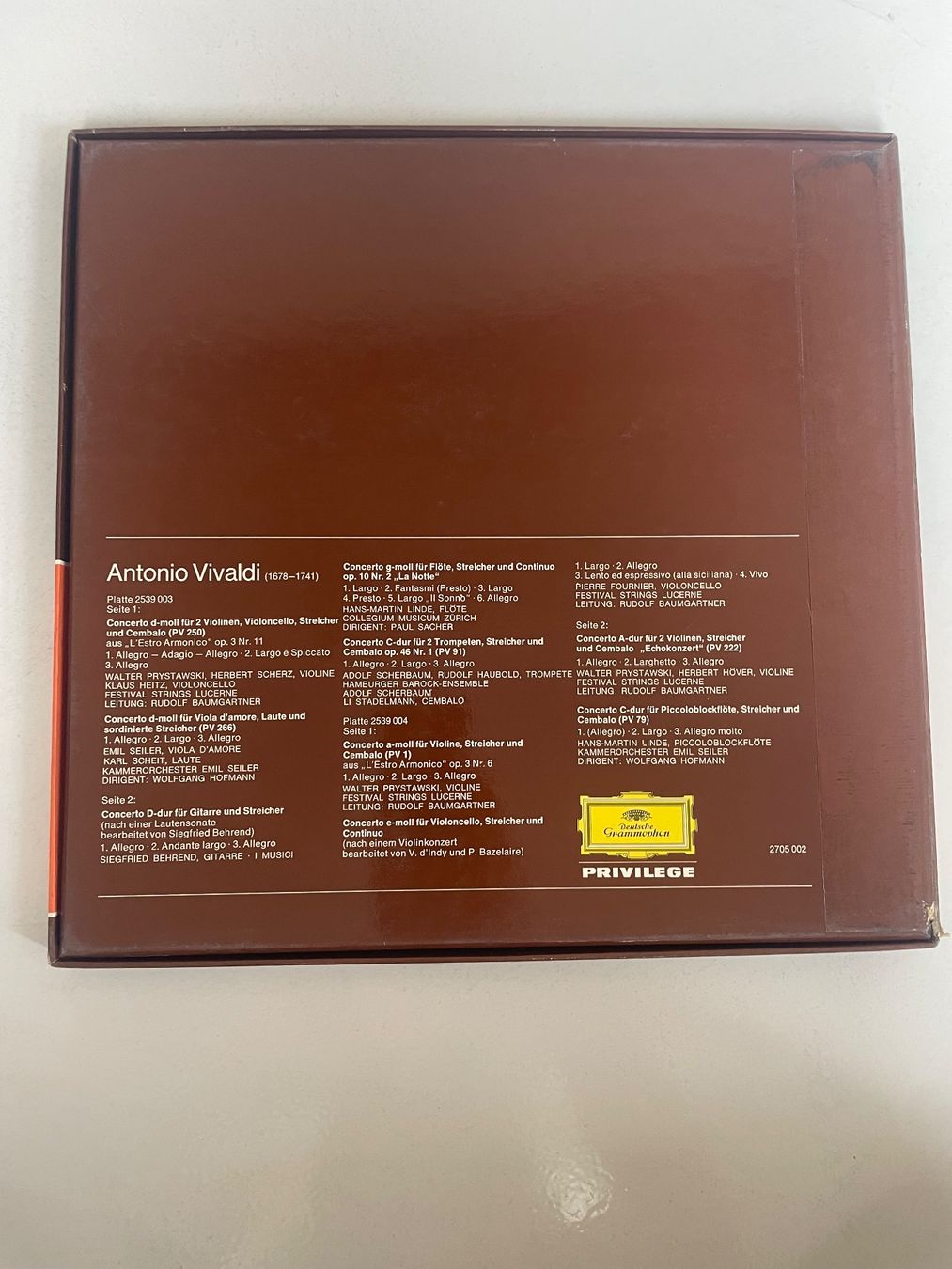 Schallplatten: BOX Antonio Vivaldi Konzerte - Deutsche Grammophon Privilege – Gebraucht aus Minusio von Pink222 3