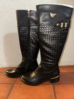 Stiefel, schwarz, gold, 38