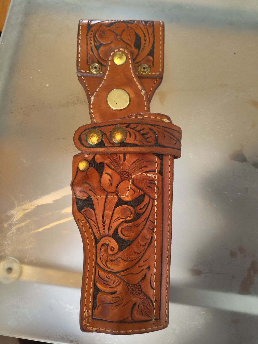 Tiro a segno: Lederholster, Tex Shoemaker Co, Rechtshänder, 4" – Usato da Weinfelden venduto da RobsFortune