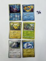 6 Pokemon Sammelkarten Set gemischt mit Vintage ReverseHolo