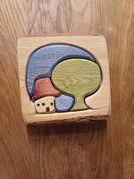 Puzzle "Haus mit Baum" aus Rindenholz