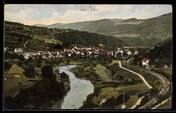 Cartoline postali: AK Grellingen, Panorama – Usato da Berlin venduto da bartko-reher