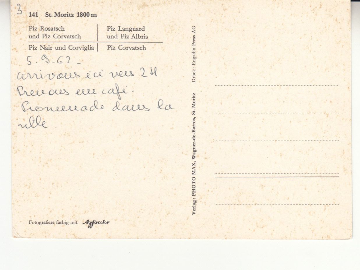 Cartoline postali: St. Moritz 1962 – Usato da Bürglen TG venduto da StampGraf 1
