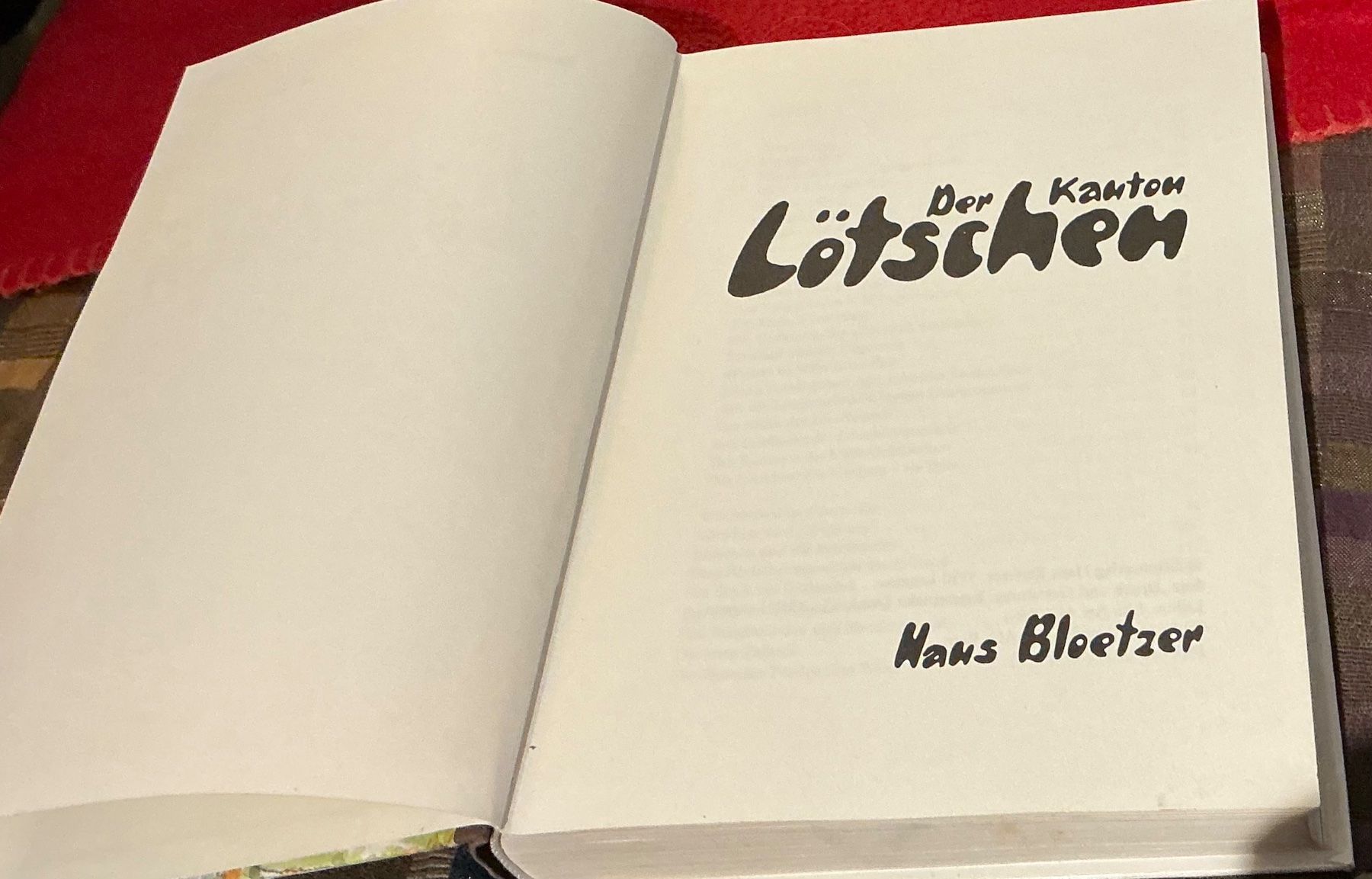 Libri: Lötschental "Der Kanton Lötschen" sig H. Blötzer – Usato da Naters venduto da seidengut 2