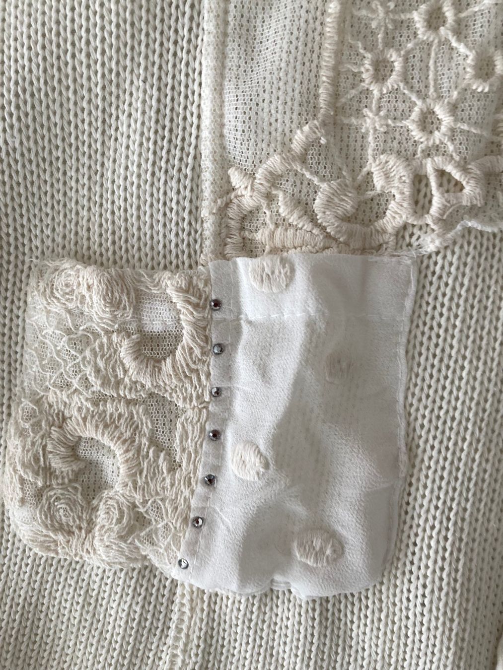 Giacche: Jacke Strick, Gr. S, hellbeige m.Spitzen Elisa Cavaleti – Usato da Glattpark (Opfikon) venduto da Pangie 1