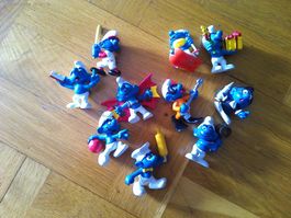 SCHLÜMPFE Figuren Set 10 Stk. VINTAGE DIVERSE MARKEN