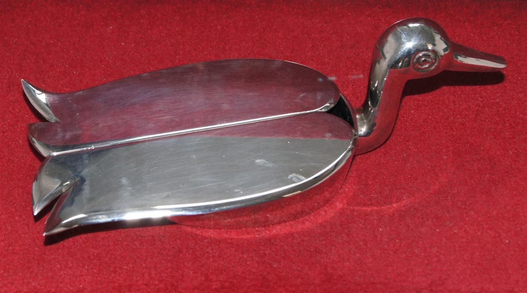 Tutte le decorazioni: Silber-Ente, Tisch-Ente als BLICKFANG – Nuovo e nell'imballaggio originale da Geroldswil venduto da ARTEFACTO 7