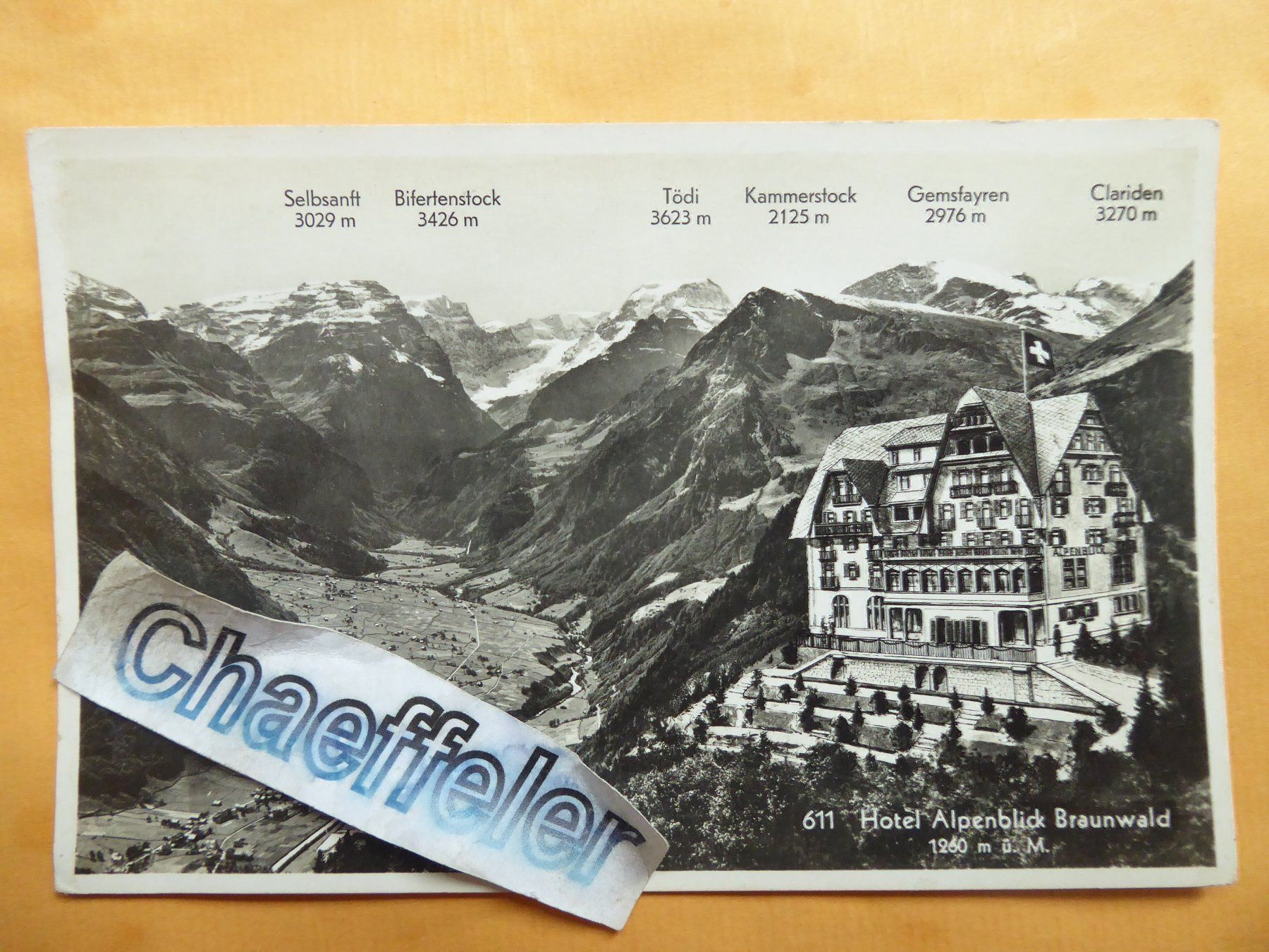 Cartes postales: 611 Hotel Alpenblich Braunwald – D'occasion à Zürich par Chaeffeler