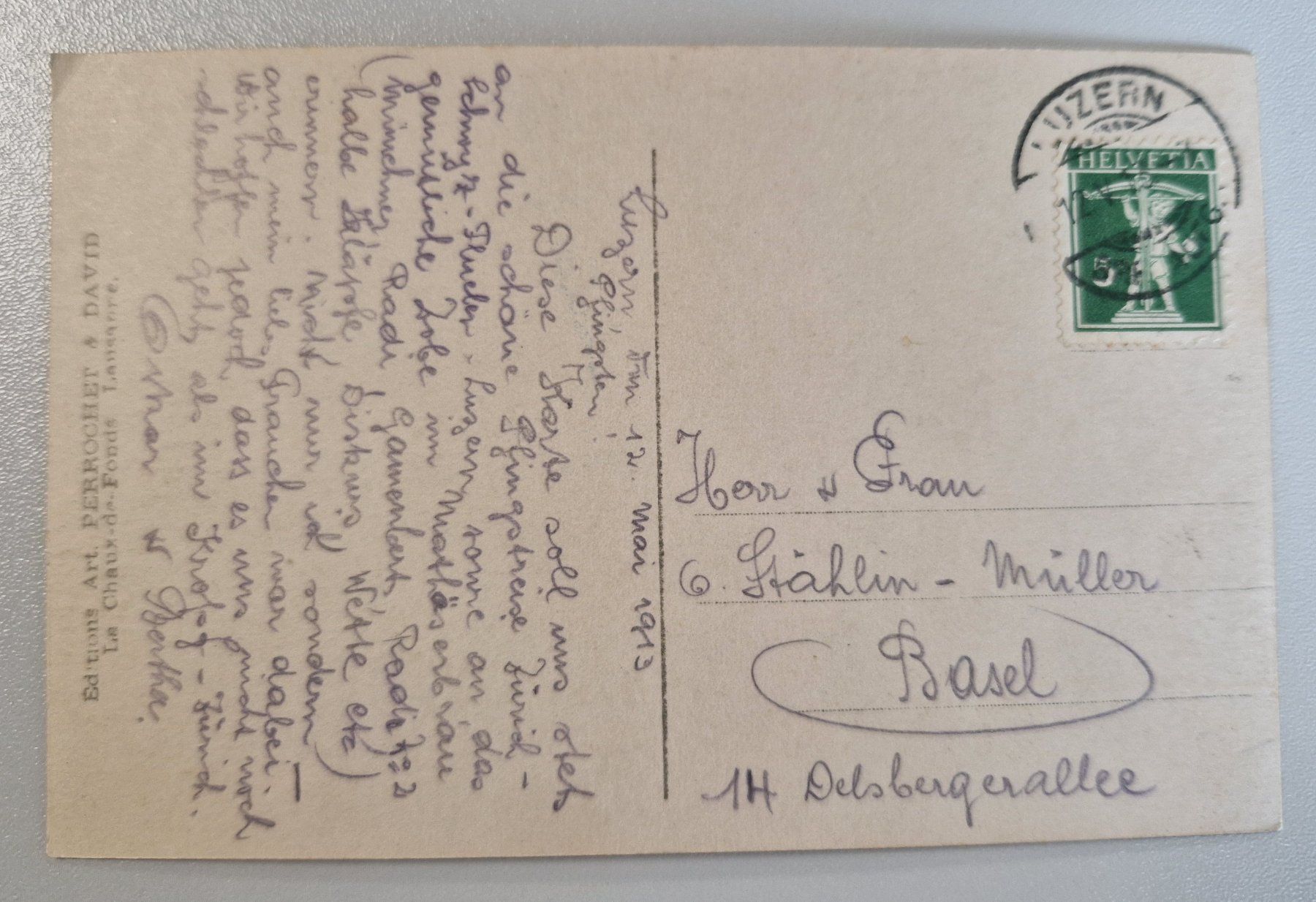Cartoline postali: Luzern, Schweizerhofquai mit Gütsch 1913 – Usato da Melchnau venduto da Arthurius 1