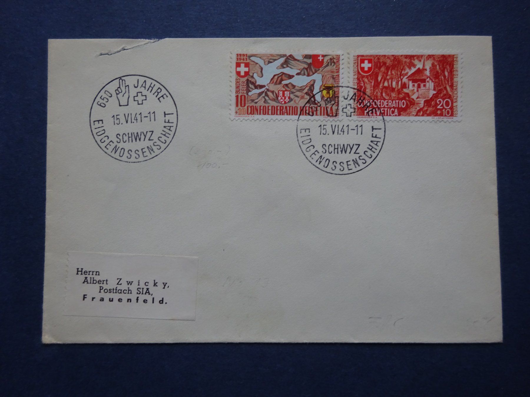 Tutti i francobolli: 1941 Pro Patria FDC – Usato da Appenzell-Steinegg venduto da adi1975 1