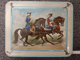 Vintage Blechdose mit Jagdmotiv, dekorativ & speziell!